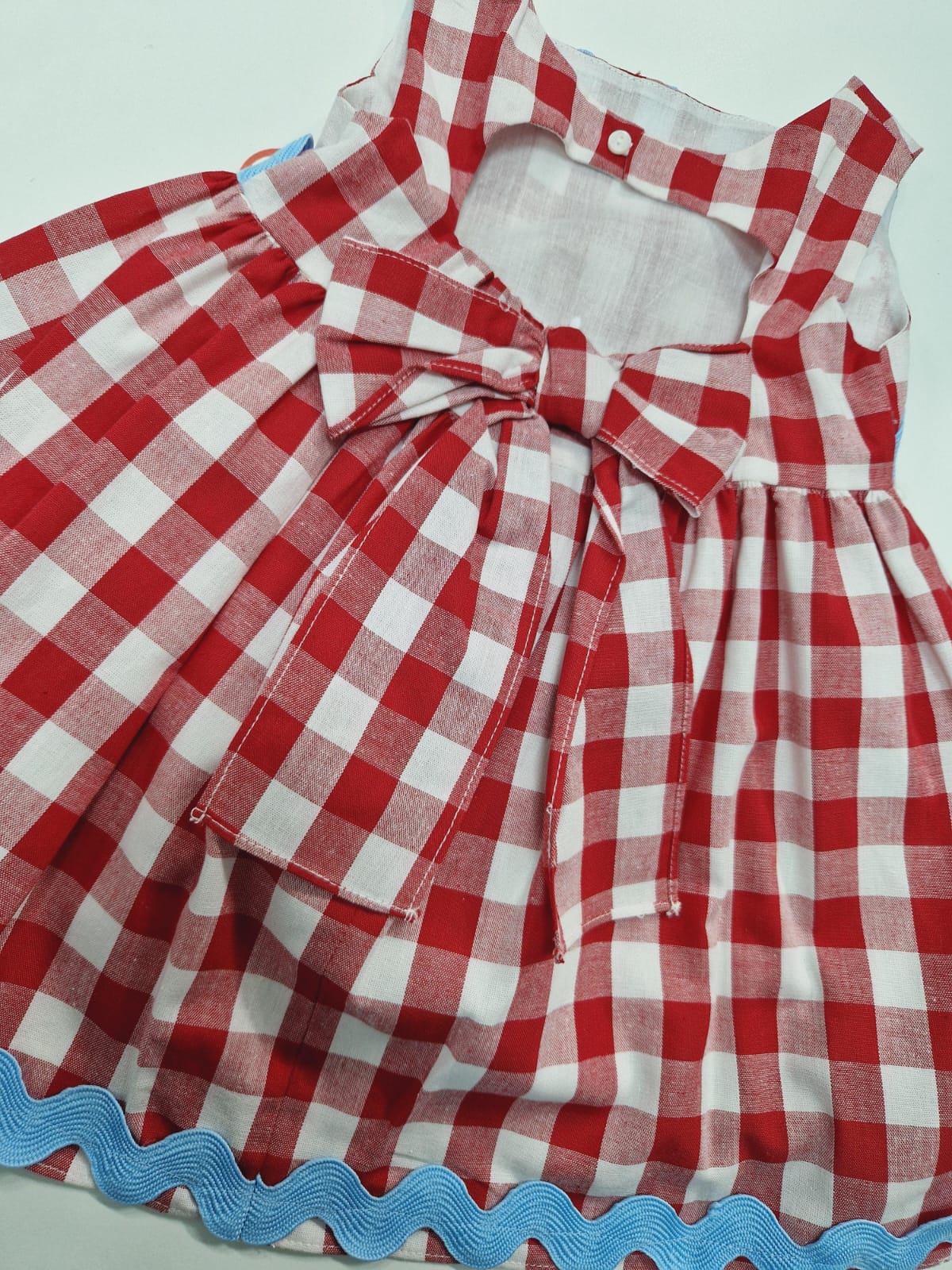 ❤️DEL SUR❤️ abito bimba in cotone con apertura sul retro - rosso, 2