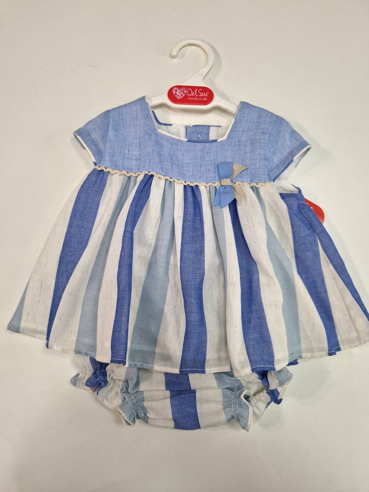 DEL SUR✨️ Pagliaccetto bambina con culotte 👧🏽 "FAMILIA TIRAMISÙ" - 3, Bianco Celeste
