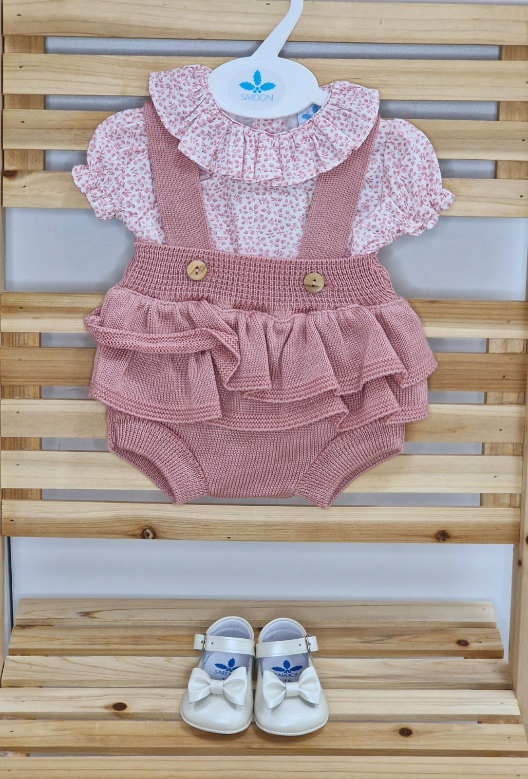 ✨SARDON✨ pagliaccetto bimba in filo di cotone con camicina colletto in cotone ✨🌸 - Melanzana, 1